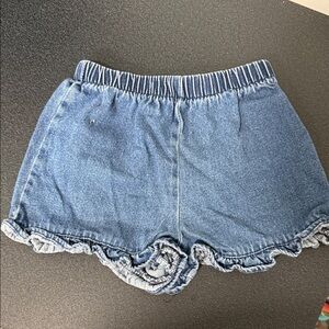 Basic Editions Blue Denim Ruffle Shorts vintage